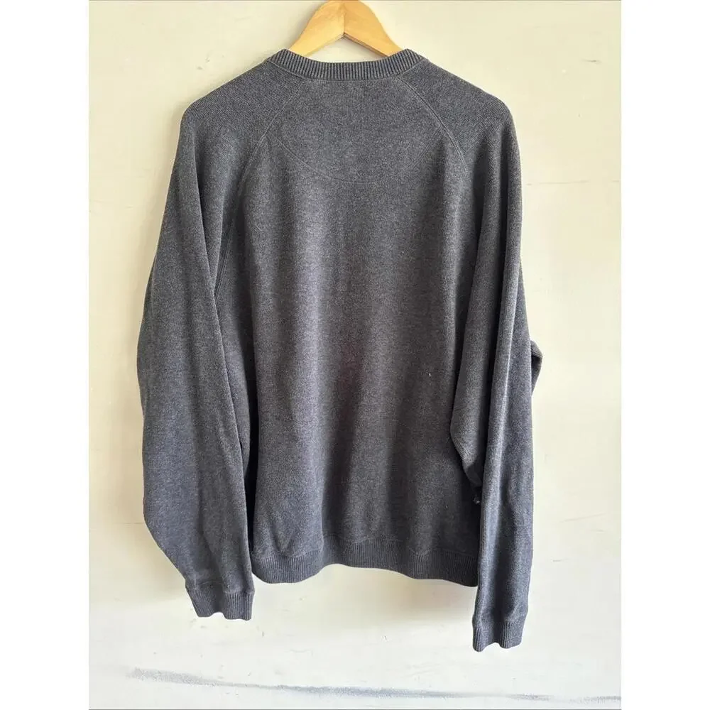 Cremieux V-Neck Knit‎ Mens XL Grey Long Sleeve Dark Academia Preppy Minimalist